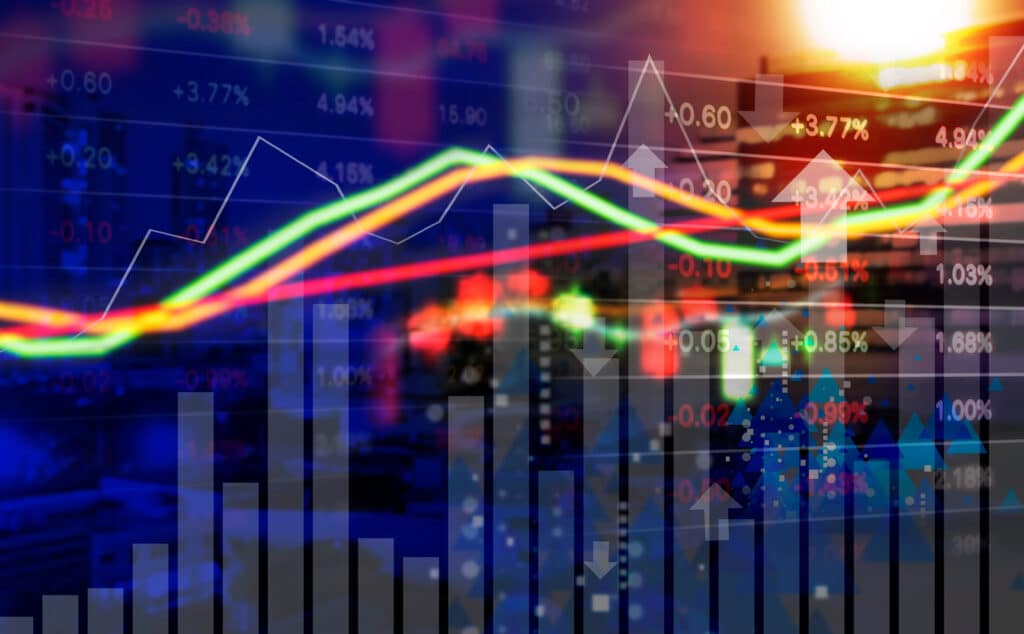 An image showing stock trading on a monitor in the primary market.