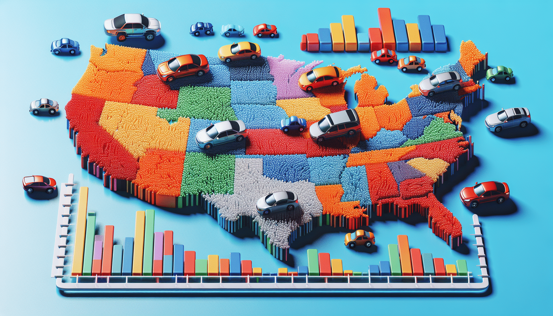 Illustration showing the variability in gap insurance costs based on state, driving record, age, and type of vehicle