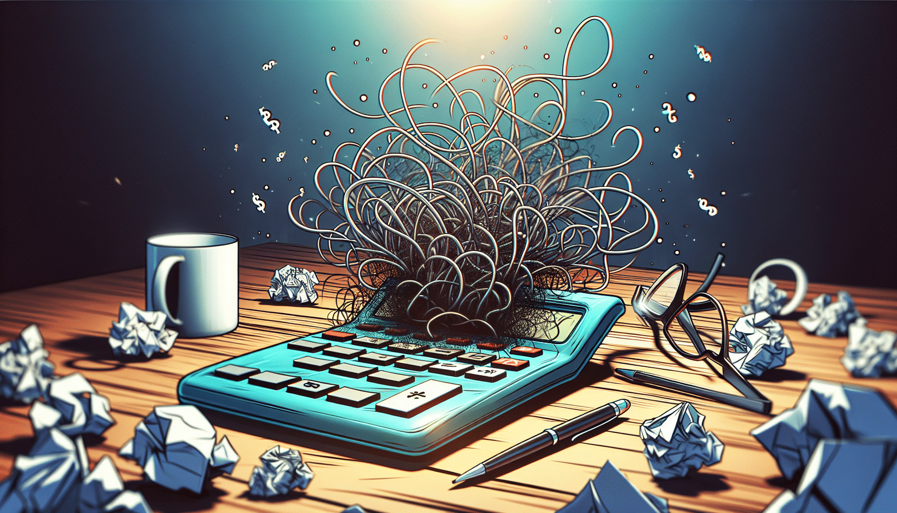 Cartoon image of a calculator with tax deduction calculations