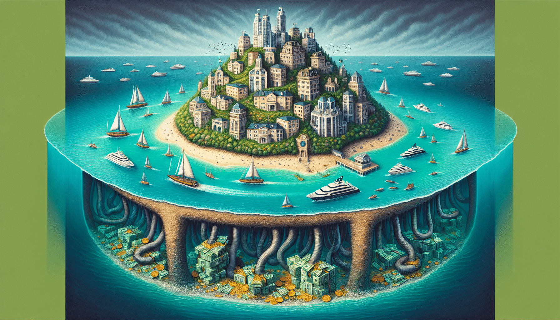 Artistic representation of offshore tax havens