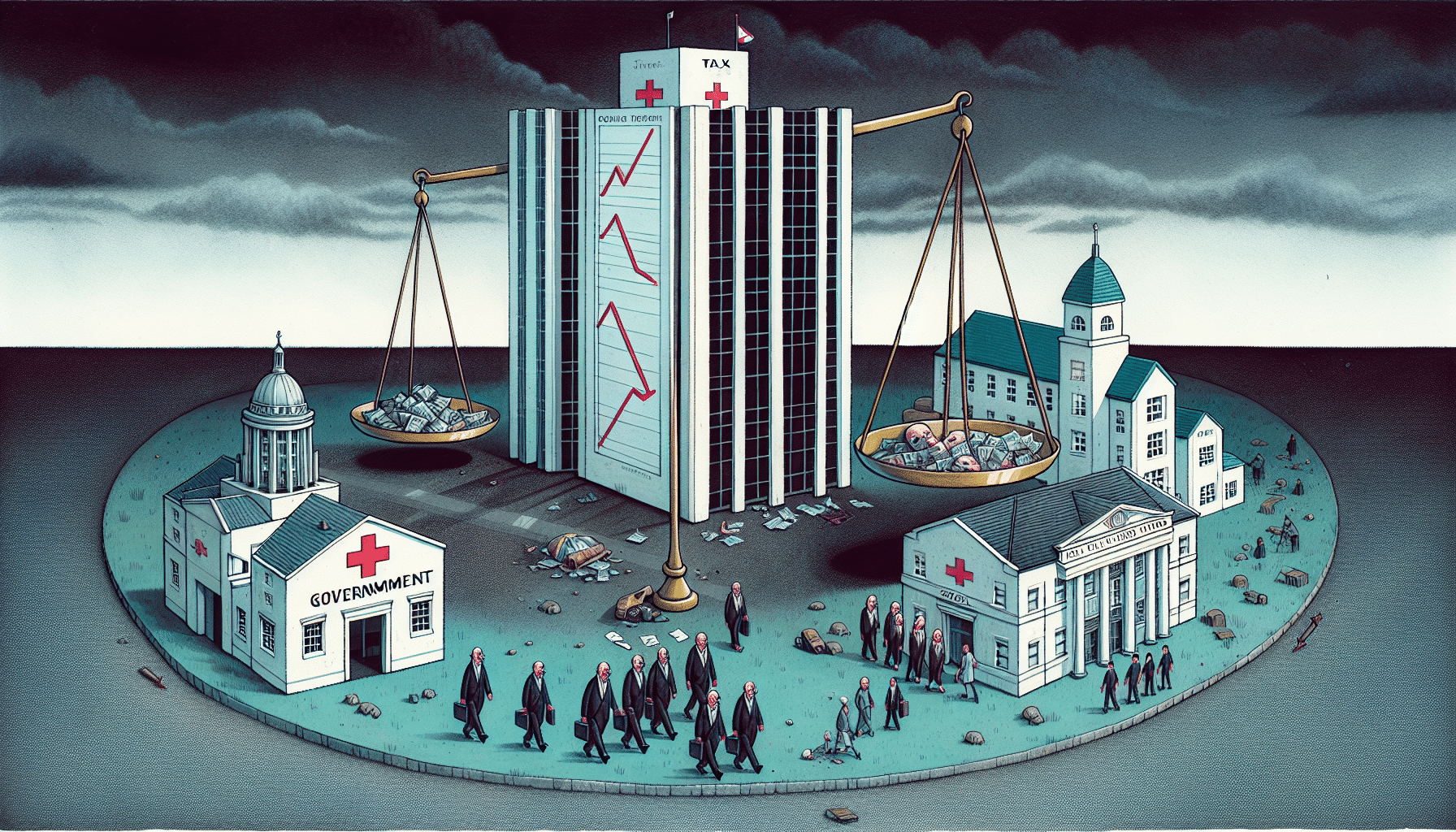 Illustration depicting the impact of tax avoidance on society