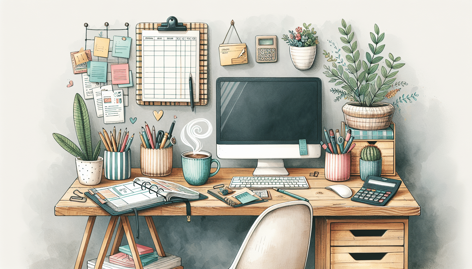 An illustration representing the home office deduction, highlighting various home office expenses that can be deducted.